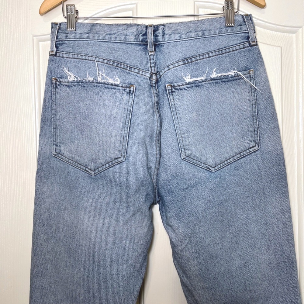 AGOLDE Riley High Rise Straight Crop Jeans Light Wash Button Fly 30 - Picture 6 of 13